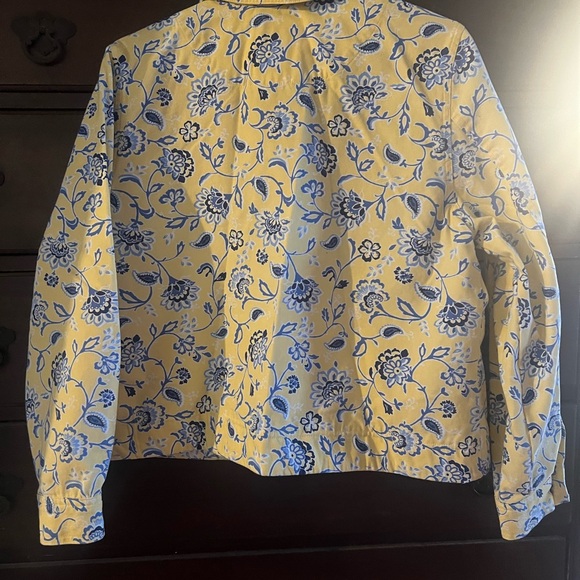 Haymaker Petite Lg Yellow/Blue Floral Cotton Jacket - Picture 3 of 4